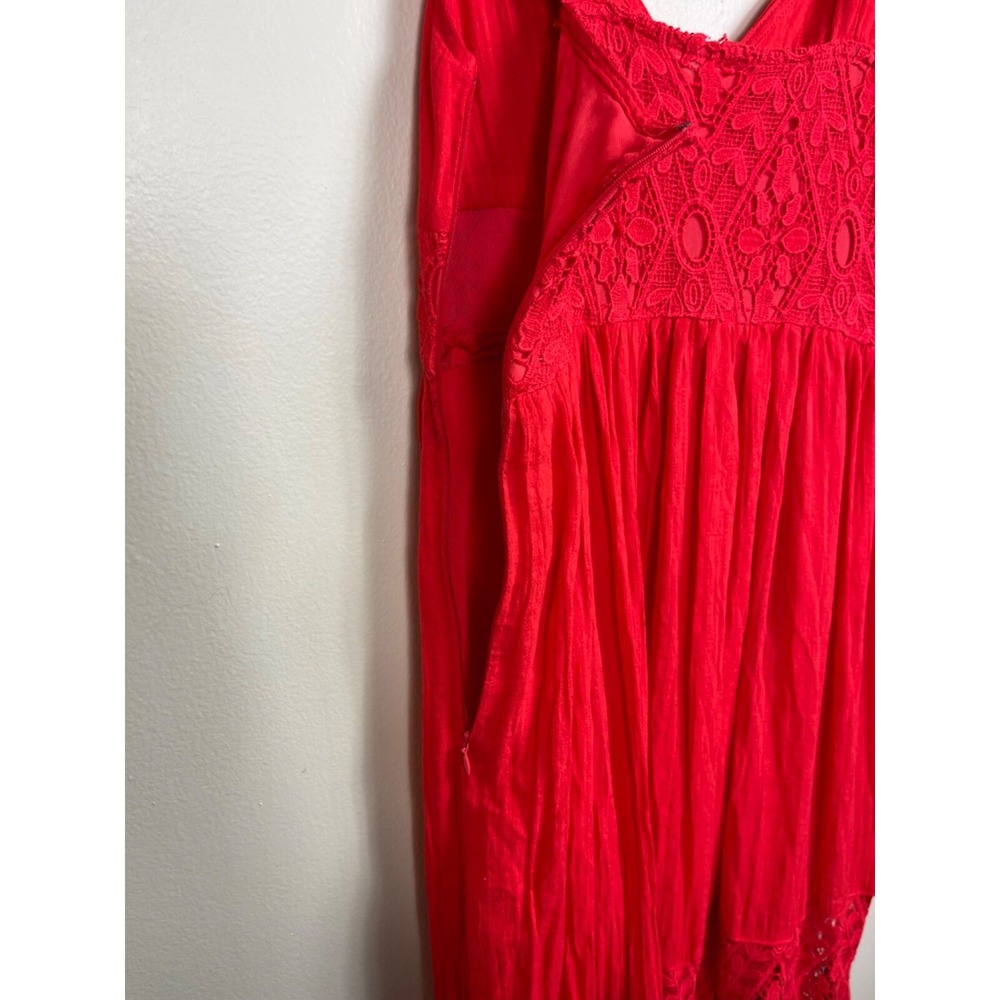 Free People Dress Women's 6 Rhapsody Crochet Lace Boho Fairy Western Maxi Dress - Picture 11 of 16